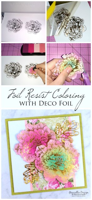 Foil Resist Coloring with Deco Foil and Digital Stamps Foil Resist Coloring with Colorbox Inks using Digital Stamps